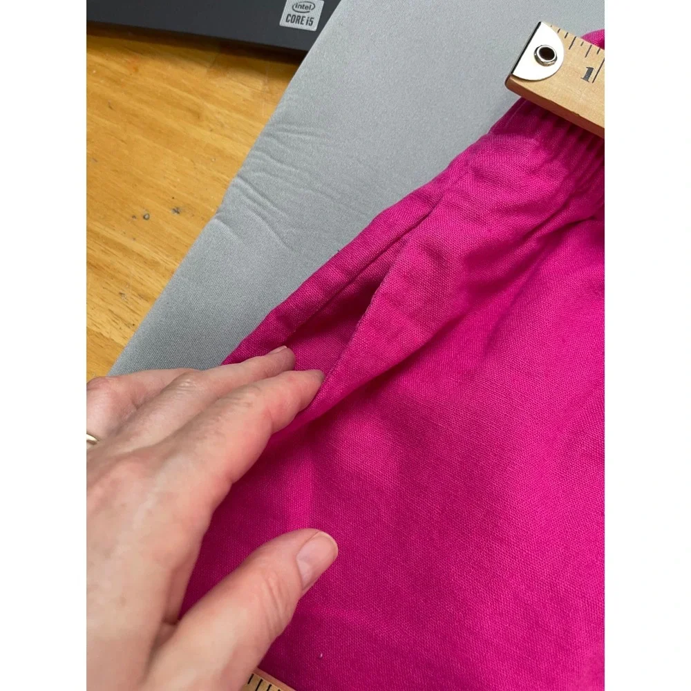 J.Crew Re-Imagined‎ Pink Linen Cotton Blend Elastic Waist Skirt Size 18